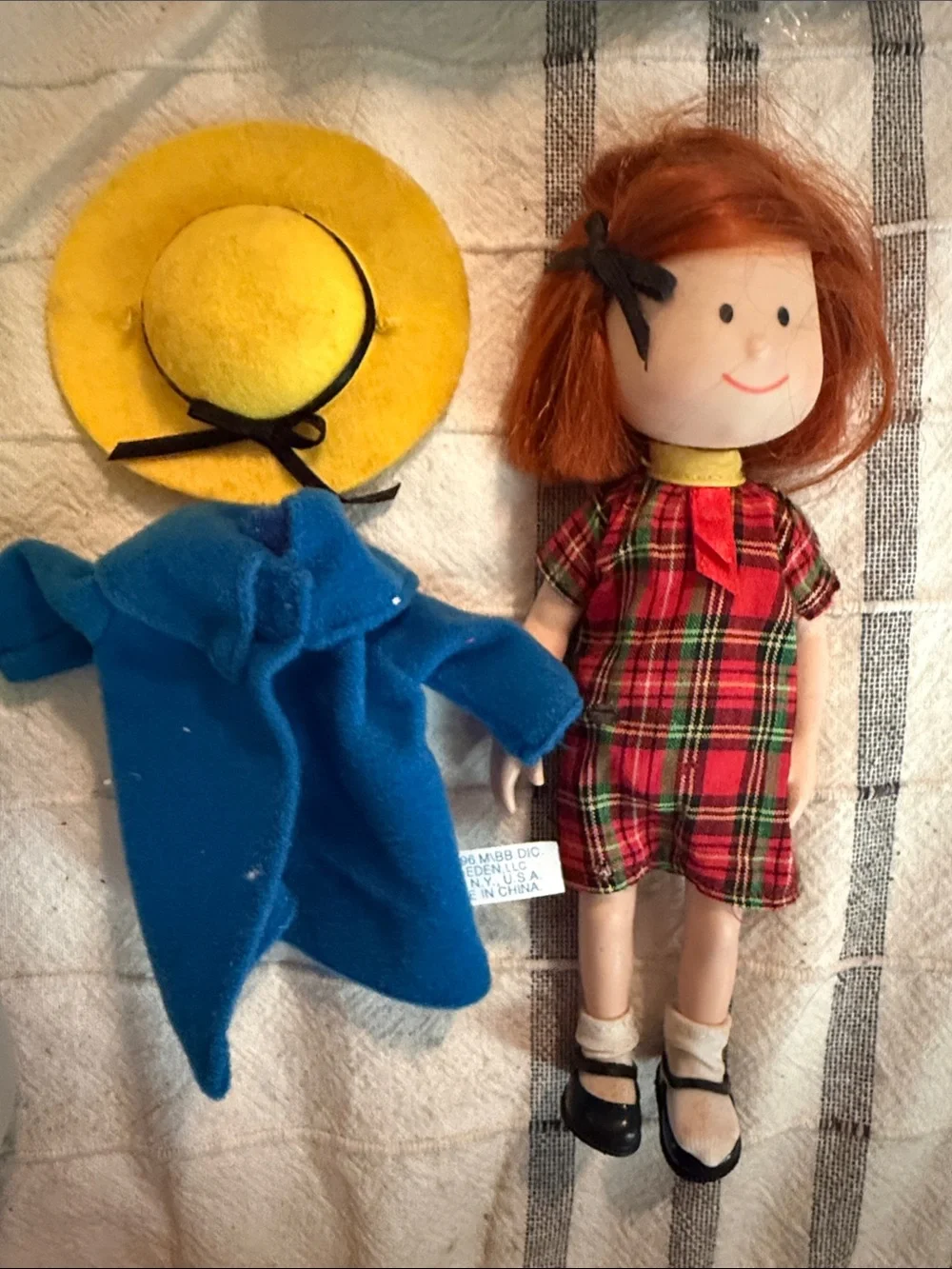 Madeline Doll with Red Hair and Red Plaid Outfit- Vintage Toy